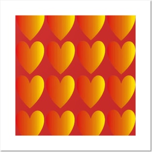 Love Hearts Classic Red Shades From Light To Dark Posters and Art